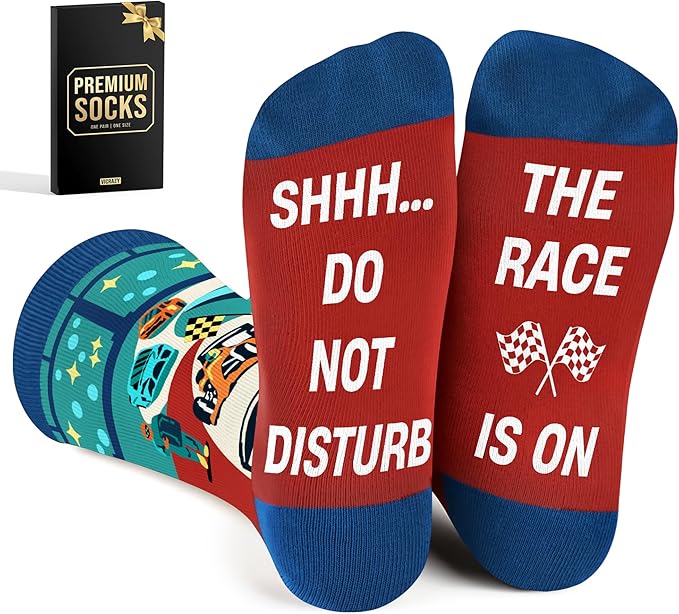 VICRAZY Racing Car, Sport Car Socks for Men, Women - Formula 1 Gifts, Racing Socks, Stocking Stuffers for Men, Women