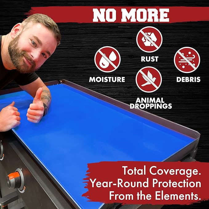 KITCHEN PERFECTION 17" Premium Silicone Griddle Cover Mat For Blackstone Griddle 17 Inch - Hermetic Protection From Rust & Debris All Year, Fits All Blackstone 17 Inch Models - Food Grade Silicone