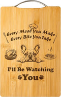 Personalized Engraved Bamboo Cutting Board, Funny Holiday Gift for Dog Lovers, Handmade Kitchen Decor – I’ll Be Watching You (French Bulldog)