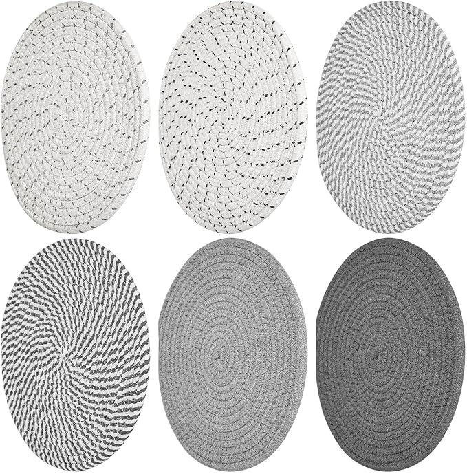 Billbotk 10" Trivets for Hot Dishes, Hot pots and Pans, Set of 6, Heat Resistant Pot Holders for Kitchen, Hot Pads for Countertops