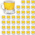 Mini Beer Mugs, 40 Pcs Real Glass Shot Glasses, 1 Oz Clear Beers Glass with Handles Heavy Base Beer Stein Tasting Glasses for Beers, Whiskey, Tequila, Vodka