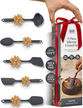 GIR: Get It Right 5 Piece Silicone Essentials Kitchen Utensils Set - Ladle, Spatula, Flip, Spoon & Spoonula - Non-Toxic Cooking Utensils for Nonstick Cookware, Cooking and Baking - Charcoal