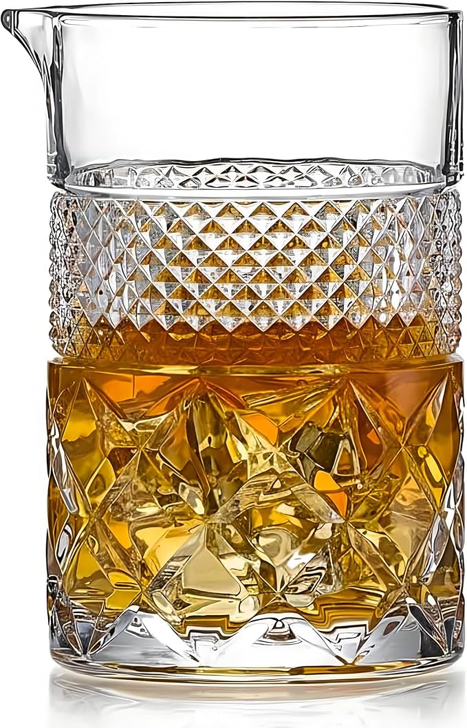 21oz Cocktail Mixing Glass Bartender - Cocktail Accessories - Bartender Kit for Martini, Manhattan, Old Fashioned - Wedding Anniversary Birthday Christmas Decorations Gift for Home Bar