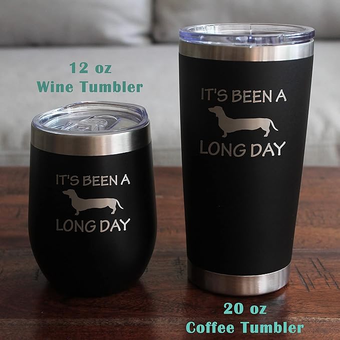 Long Day - Funny Pint Glass for Beer - Unique Dachshund Gifts for Men & Women - Fun Dachshunds Themed Decor