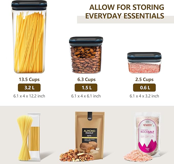 4 PACK Dog Treat Container 0.6 Qt*2+1.5 Qt+3.4 Qt, Airtight Food Storage Container, Clear Food Grade Canisters with Lids, Dog Treat Jar Food Canister Set for Dog Food, Snack, Cookie