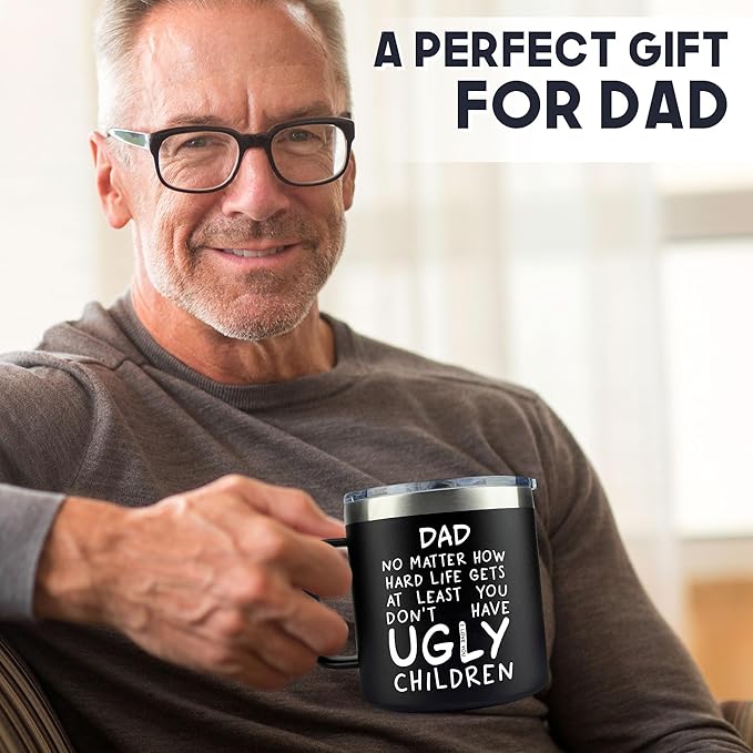 Christmas Gifts for Dad, Men - Gifts for Dad from Daughter, Son - Dads Birthday Gift Ideas, Happy Birthday gifts for Dads, Fathers - Best Dad Ever Gift, Present for dads - 14 Oz dad Mug