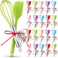 60 Pcs Christmas Baking Tool Gifts Sets Include 8 Inch Silicone Whisk Spatula and Xmas Greeting Cards Ribbon Wired Stainless Steel Whisk Set for Women Men Christmas Stuffers Gift