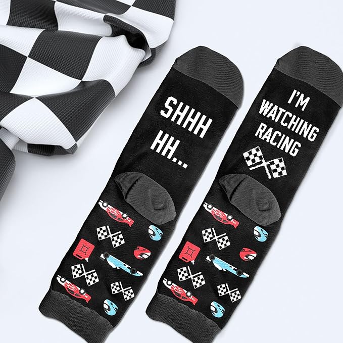 VICRAZY Racing Car, Sport Car Socks for Men, Women - Formula 1 Gifts, Racing Socks, Stocking Stuffers for Men, Women