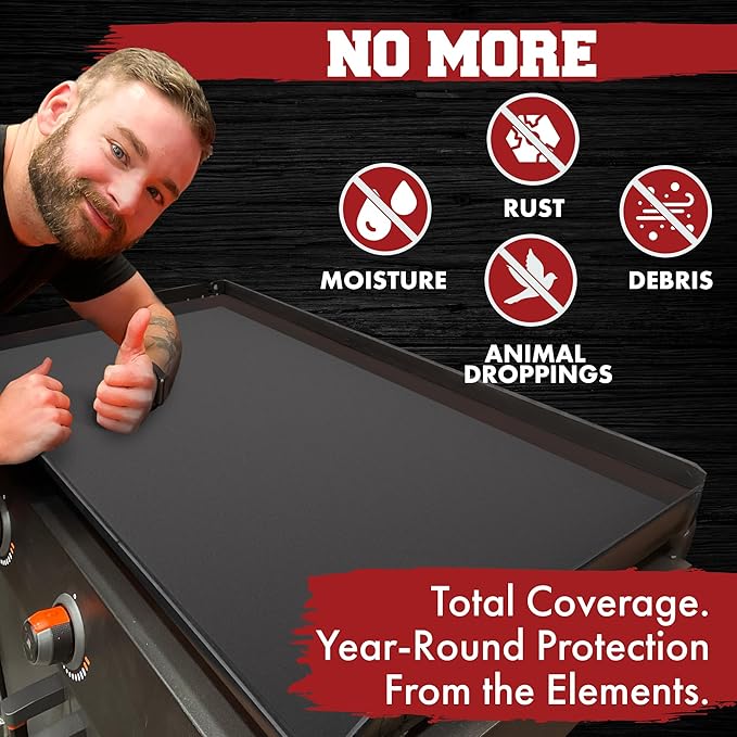 KITCHEN PERFECTION 28" Premium Silicone Griddle Cover Mat For Blackstone Griddle 28 Inch - Hermetic Protection From Rust & Debris All Year, Fits All Blackstone 28 Inch Models - Food Grade Silicone