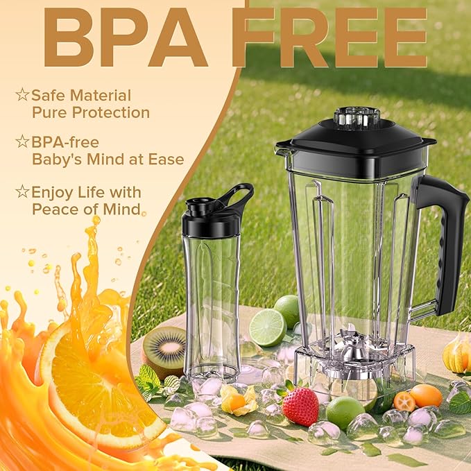 Blender, Blenders for Kitchen with 68Oz. Pitcher and 20Oz. To-go Cup, Countertop Blender for Smoothies, Ice Crushing, Frozen Fruits, Red