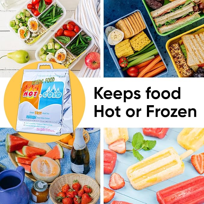 Superio Hot and Cold Insulated Bags for Food Delivery, Grocery Shopping Bags, Food Storage for Hot and Frozen Food for Travel, Disposable Cooler Bag