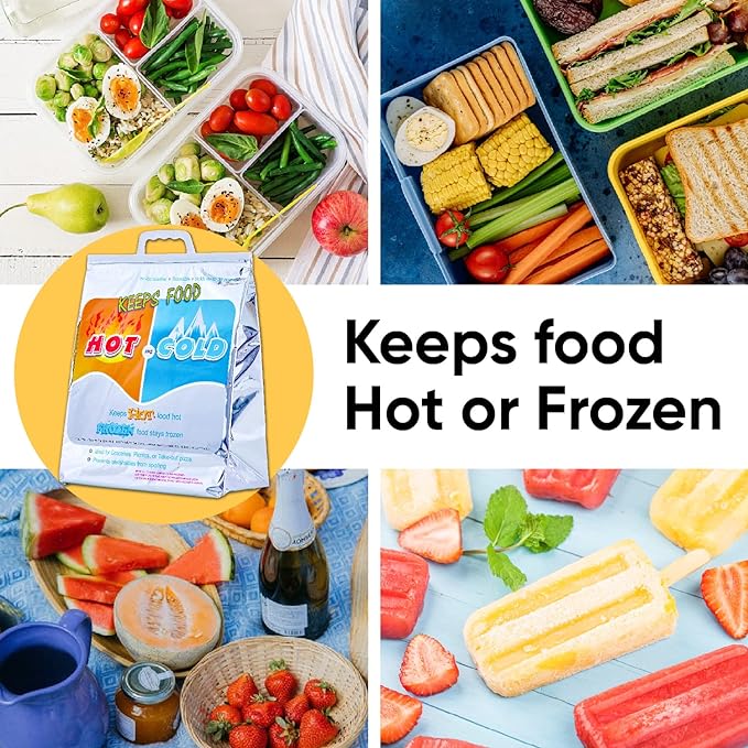 Superio Hot and Cold Insulated Bags for Food Delivery, Grocery Shopping Bags, Food Storage for Hot and Frozen Food for Travel, Disposable Cooler Bag