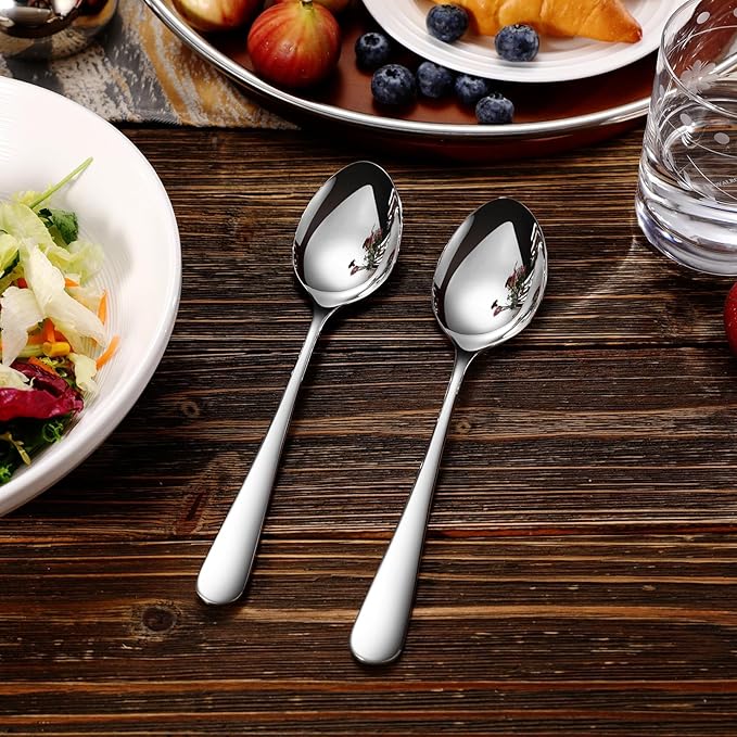 KEAWELL Premium Louise 9" Serving Spoon Set – 18/10 Stainless Steel - Uniting Elegance and Durability - Exquisite Serving Utensils for Parties (Serving Spoon)