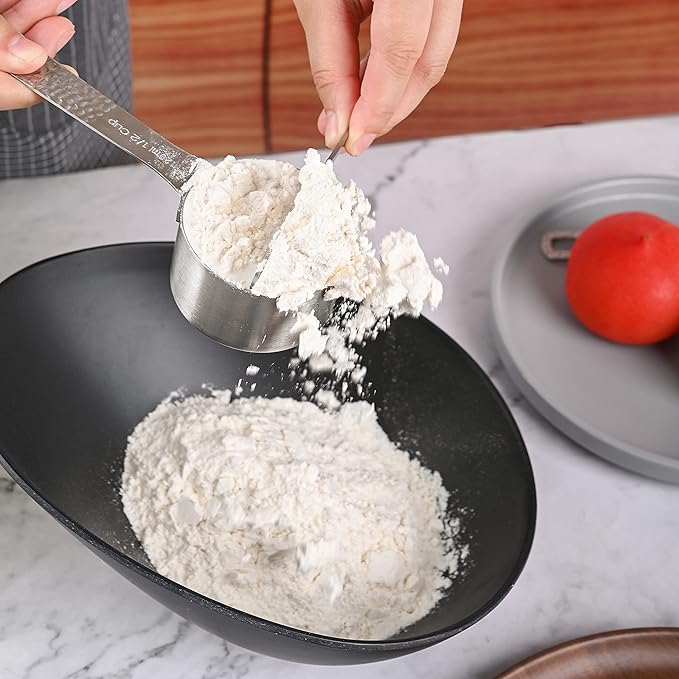 Stainless Steel Measuring Cups and Spoons Set - 5 Cups and 6 Spoons