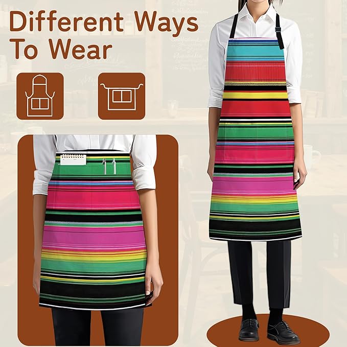 Adjustable Kitchen Apron with Pockets for Women and Men,Soft Chef Apron for Cooking, BBQ, and Grill