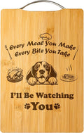 Custom Engraved Bamboo Cutting Board, Funny Dog Gift for Dog Lovers, Holiday Gift, Handmade Rustic Home Decor – I’ll Be Watching You (Beagle)