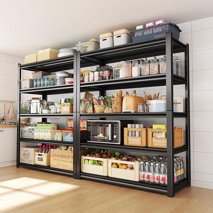5-Tier Metal Storage Shelves,Adjustable Heavy Duty Shelving Units,Kitchen Shelves Organizer,2750 LBS,Standing Shelf for Pantry Garage Laundry Room (71" H*45.3" W*17.7" D)