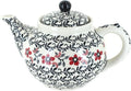 Blue Rose Polish Pottery - Red Scarlett Ivy Teapot - 5 Cup Capacity - Hand-Painted Polish Pottery Ceramic Coffee & Tea Server