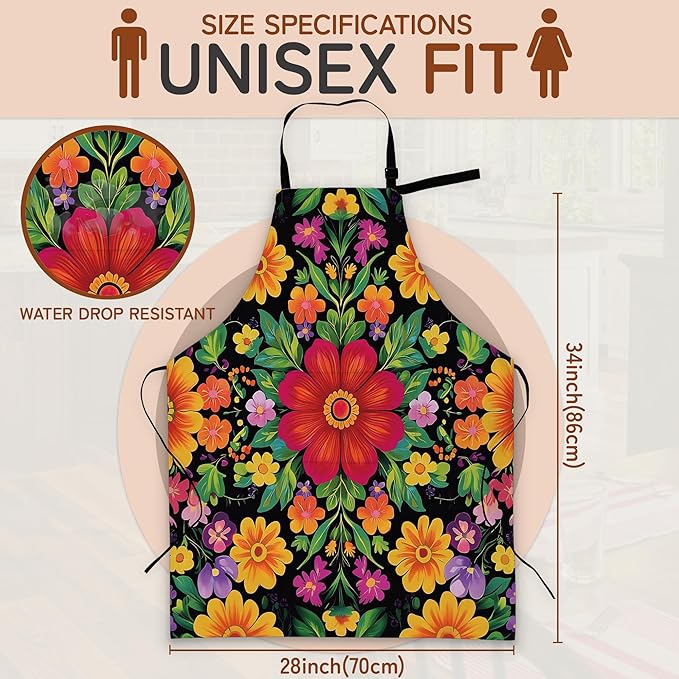 Adjustable Kitchen Apron with Pockets for Women and Men,Soft Chef Apron for Cooking, BBQ, and Grill
