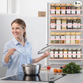Magnetic Spice Rack for Refrigerator Seasoning Organizer for Spice Fridge Shelf storage Magnetic Shelf with Hook for Oven (4pack-Cut out-Pink)