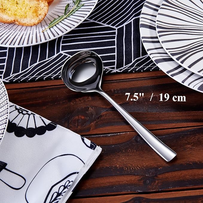 KEAWELL Louis 7.5 Inches Gravy Ladle, 18/10 Stainless Steel Mini Ladle, Dishwasher Safe (1)