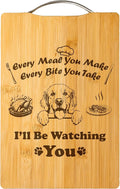 Custom Engraved Bamboo Cutting Board, Funny Holiday Gift for Dog Lovers, Handmade Kitchen Decor – I’ll Be Watching You (Golden Retriever)