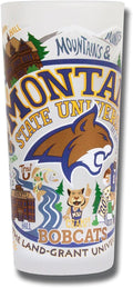 Catstudio Drinking Glass, Montana State University Glass Cup for Kitchen, 15oz Dishwasher Safe Tumbler for MSU Alumni