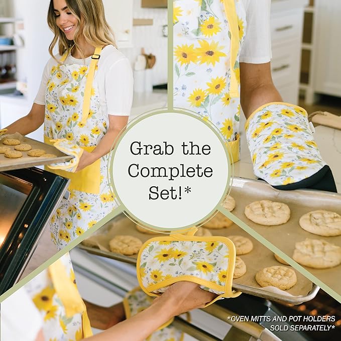 Adjustable Designer Kitchen Apron for Adults | Cotton Cooking Apron with Pockets and Adjustable Neck Buckle