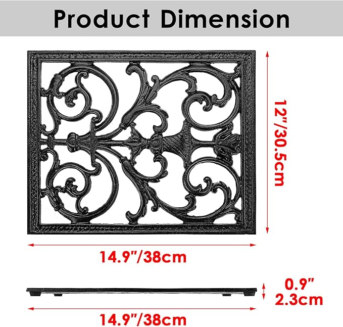 Sumnacon Extra Large Trivets for Hot Dishes,14.9 x 12 Inch Cast Iron Trivet with Rubber Feets,Heat Resistant Trivets for Hot Pots Pans,Metal Trivet for Kitchen Counter Dining Table Cooktop Stovetop