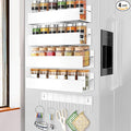 Magnetic Spice Rack Organizer for Fridge Seasoning Organizer for Kitchen storage with Screw Magnetic Shelf with Hook for Refrigerator and Oven (4pack1hook-White)