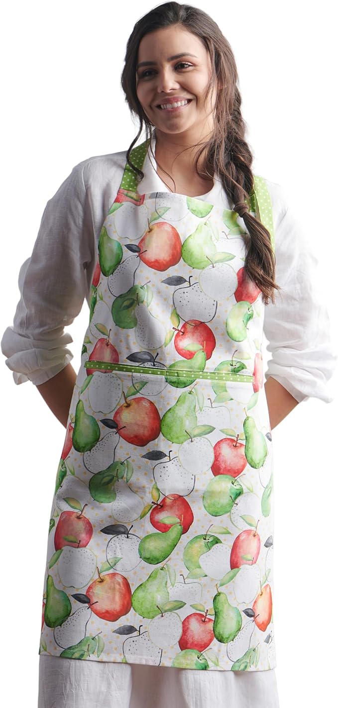 Maison d' Hermine 100% Cotton Apron for women with Pocket Kitchen Chef Apron for Men Cooking Gardening Server Waitress