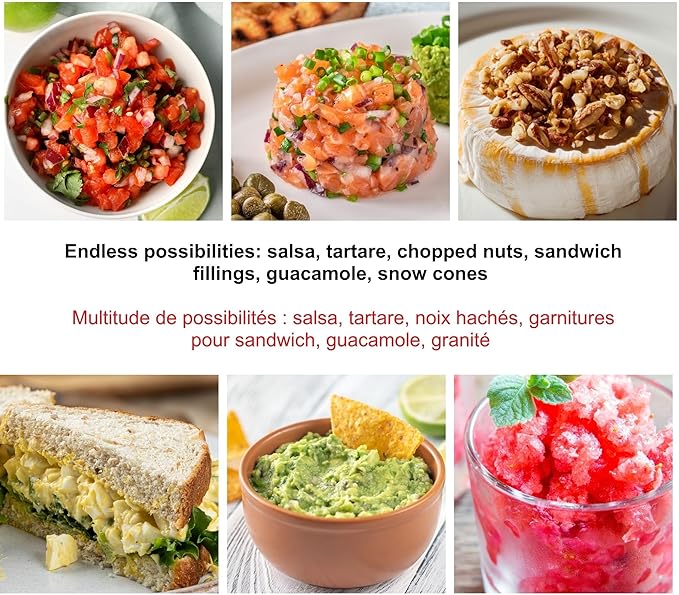 Starfrit Pull Chopper - Multi Purpose Manual Food Processor - Three Blade System for a Faster Cut - From Large Chunks to Purée - Self-Retracting Cord - Fruits, Vegetables, Meats and Crushes Ice