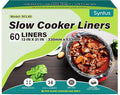 Syntus Slow Cooker Liners, 60 Count Cooking Bags Large Size Disposable Pot Liner Plastic Bag, Fit 3QT to 8QT for Slow Cooker Cooking Trays, 13"x 21", 60 Liners