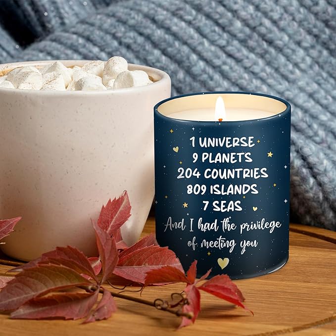 OASSIE Christmas Birthday Gifts for Him Her Couple - Long Lasting Vanilla Lavender Candle 10 oz - Anniversary Wedding Gifts for Men Women Boyfriend Girlfriend Husband Wife Friends