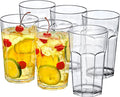 Amazing Abby - Affinity - 20-Ounce Plastic Tumblers (Set of 6), Clear Reusable Plastic Cups, Stackable, BPA-Free, Shatter-Proof, Dishwasher-Safe