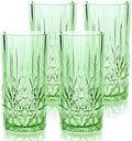 BELLAFORTE Shatterproof Tritan Tall Tumbler, Set of 4, 18oz - Myrtle Beach Drinking Glasses - Unbreakable Plastic Drinking Glasses for Gifting, Parties, New Year - BPA Free - Dishwasher Safe - Green