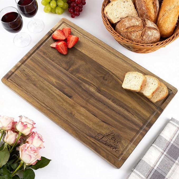Personalized Acacia Wood Cutting Board - Laser Engraved Custom Board,Print in USA,Customizable Acacia Wood Cutting Board Eco-Friendly Wood,Gift for Wedding, Housewarming,Christmas