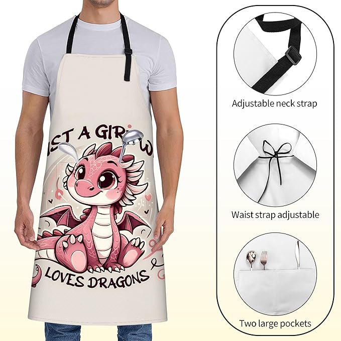 Fun Space Adventure Apron for Women with Rocket and Planet,28x33in
