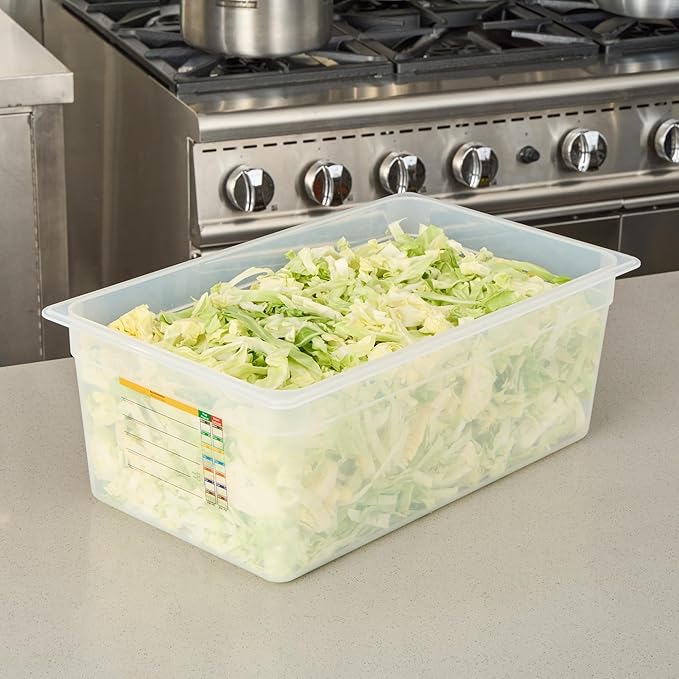 Restaurantware Food Storage Container 1 Pack of 20.7 x 12.6 x 7.8 Inches Plastic Stackable Storage Box White Reusable Label Container Dishwasher Safe For Restaurants And Kitchens