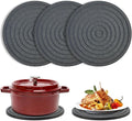3 Pack Trivets for Hot Dishes Decorative Diatomite Stone Drying Tray for Kitchen Counter Black Silicone Trivets for Hot Pots and Pans Large Coasters Ceramic Trivet Set Round Bathroom Decor Trays