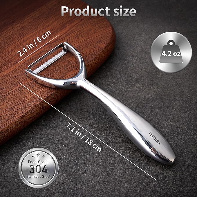 Fruits & Vegetable Peeler - Y Shaped Potato Peelers - Stainless Steel Peeler - Nontoxic Apple Peeler - Ultra Sharp Potato Peeler - Veggie Peeler - Y Peeler - Smooth Curved Handle Kitchen Peeler - Gift
