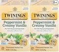 Twinings Peppermint & Creamy Vanilla Herbal Tea Individually Wrapped Bags, 20 Count (Pack of 2), Formerly Buttermint, Naturally Caffeine-Free, Enjoy Hot or Iced
