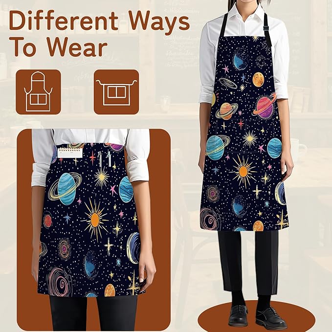 Adjustable Kitchen Apron with Pockets for Women and Men,Soft Chef Apron for Cooking, BBQ, and Grill