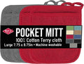 RITZ Terry Pocket Mitt & Hot Pad: Unparalleled Heat Resistant, Durable 100% Cotton – Ergonomically Designed for Optimal Grip – Easy-Care Machine Washable – 4-Pack, Graphite/Paprika