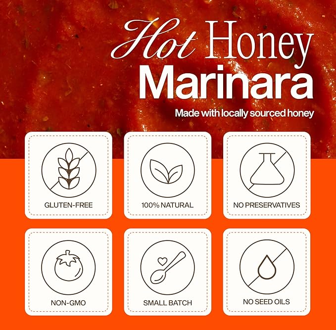 Sauz | Hot Honey Marinara Pasta Sauce, 25 Oz Jar (4-Pack), Sweet & Spicy Tomato Sauce, Gluten-Free, Non-GMO, Multi-Use, Clean Ingredients – Small Batch