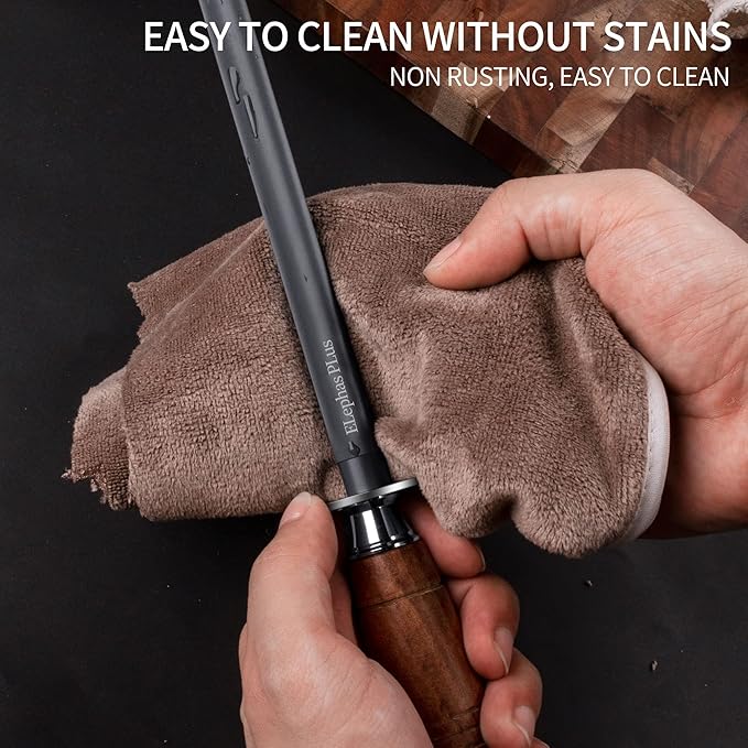 Kitchen Sharpening Rod 12 Inch Rosewood Handle Honing Steel,12 Inch Knife Sharpening Steel