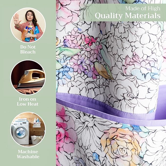 Maison d' Hermine 100% Cotton Apron for women with Pocket Kitchen Chef Apron for Men Cooking Gardening Server Waitress