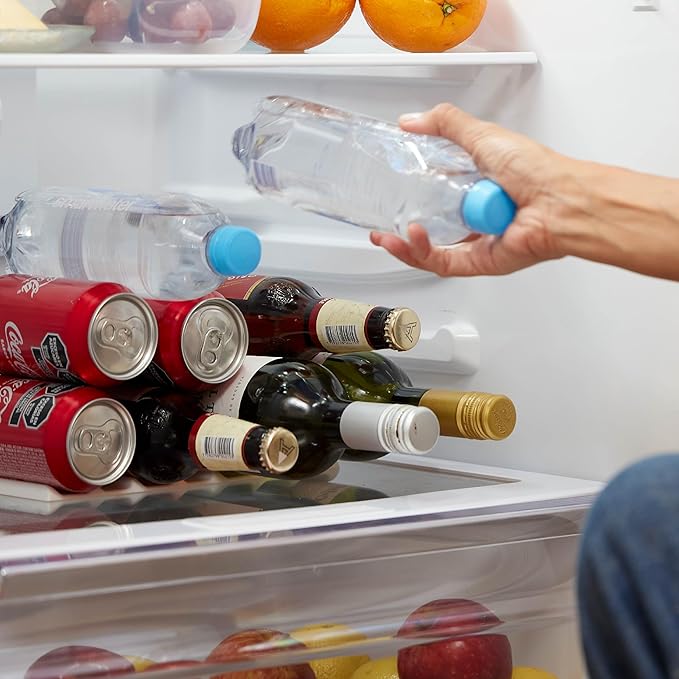 Cooks Innovations 2-Pack Drink Organizer for Fridge, Soda Can Refrigerator Organizers and Storage, Beer-Wine-Water Bottle Holder, Fridge Monkey - Durable Non-Slip&Roll