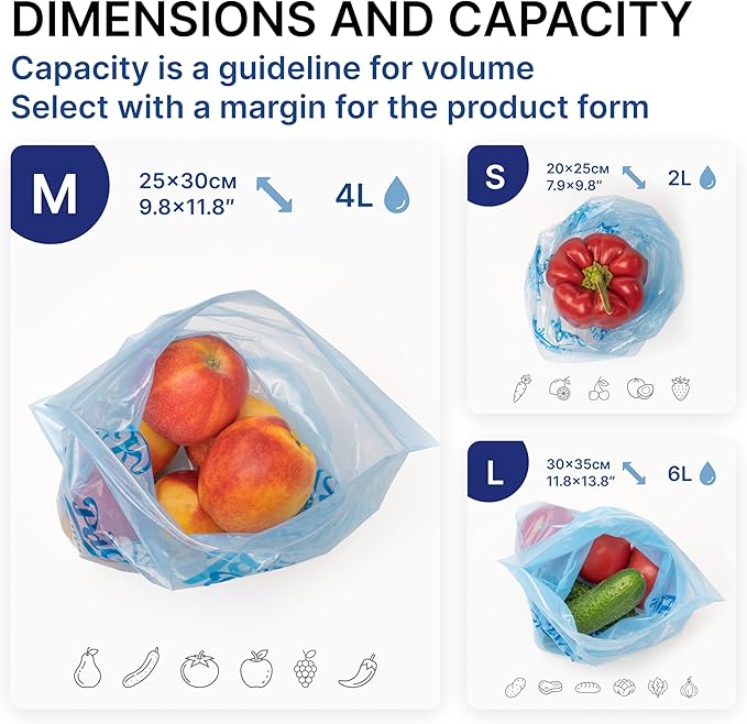 Freshpack 247 Zipper Bag, Size M 10×12 inches (1.05 gallon) – Reusable Food Storage Bags, & Bags, Helps Keep Food Fresh up to 3× Longer – Biodegradable, BPA-Free, UV-Shielded, Washable, SGS Tested