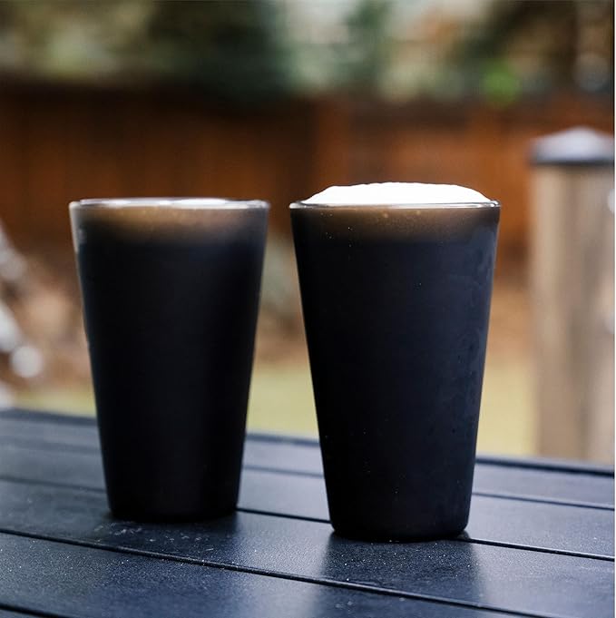 Silipint 16oz Silicone Pint Glass – Unbreakable BPA-Free Reusable Silicone Drinking Cup – Flexible Dishwasher Microwave & Freezer Safe – Stemless Glass for Water Coffee Smoothies (Smoke)